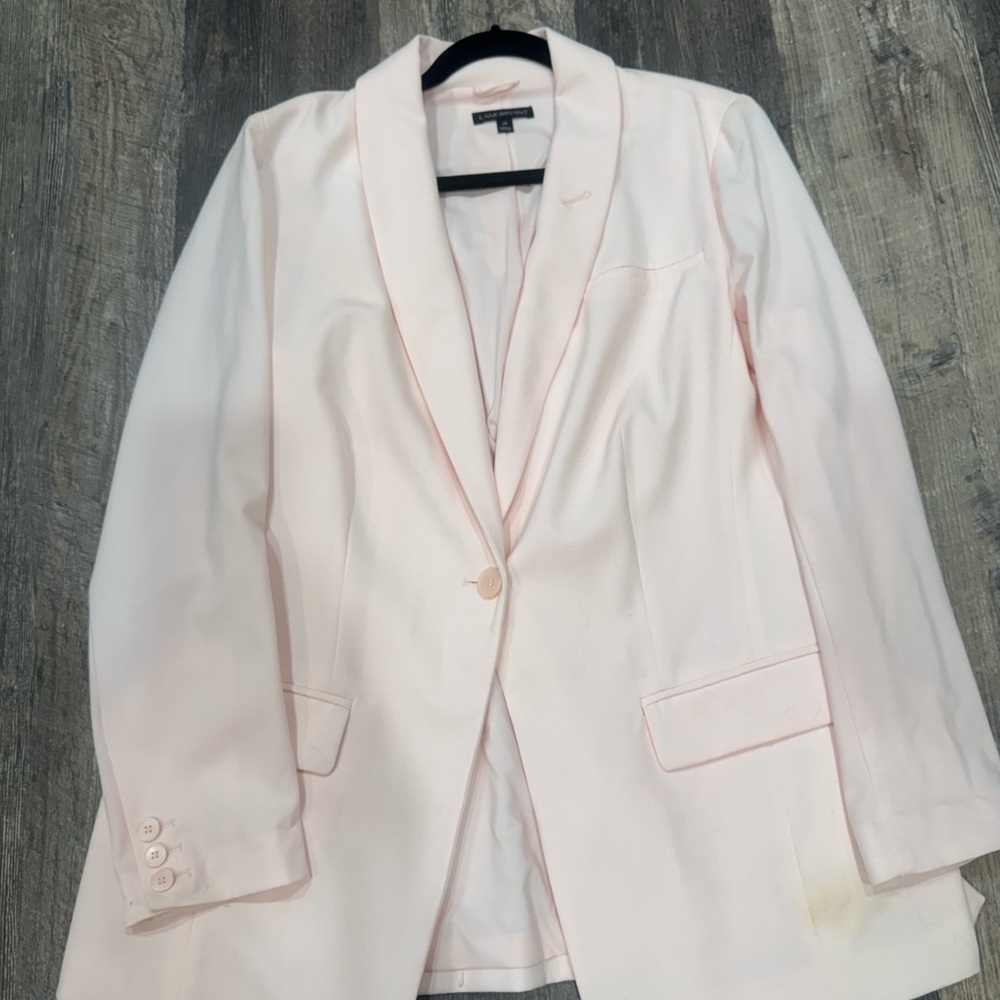 Lane Bryant Light Pink Single-Button Shawl Collar Blazer